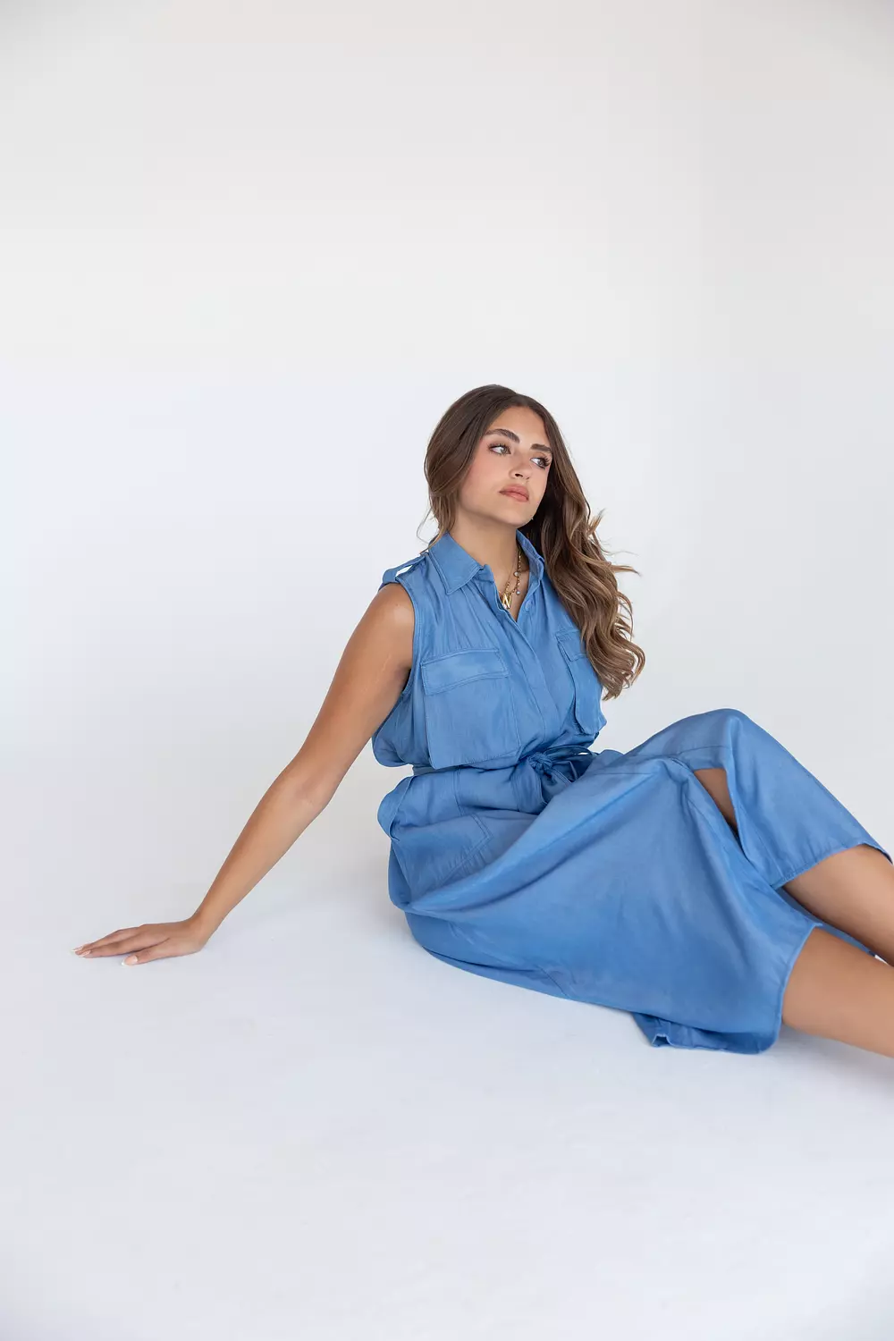 Denim shirt dress image