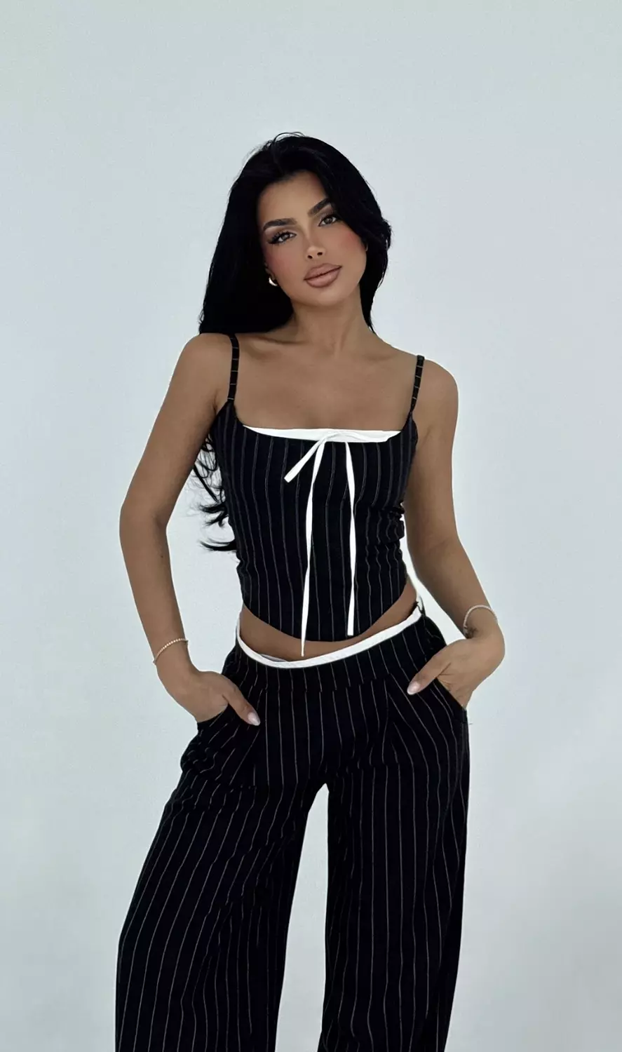 Striped Trousers Set image