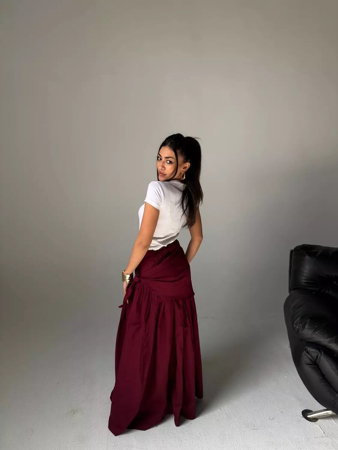 Scarf-Wrapped Skirt 13