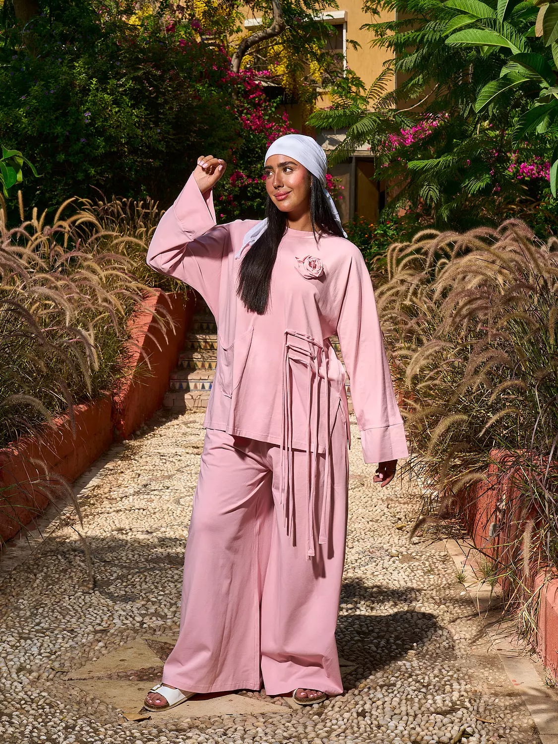 Worood Comfy Set with Pin - Powder Pink 4