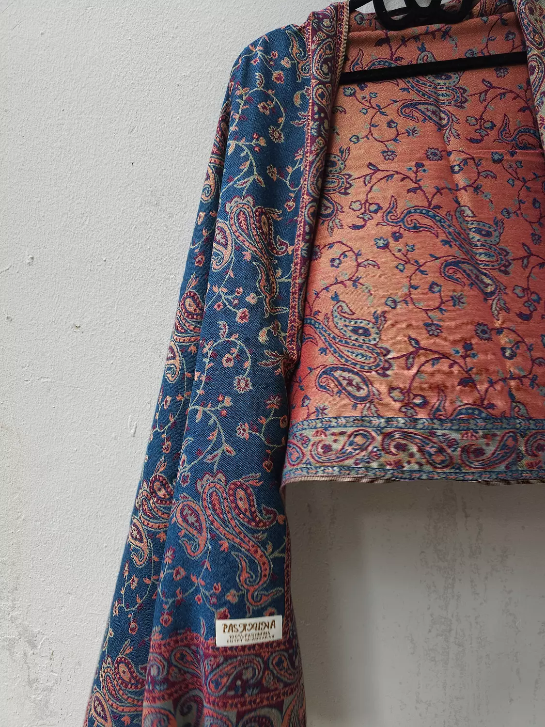 Dark blue2/orange Pashmina hover image