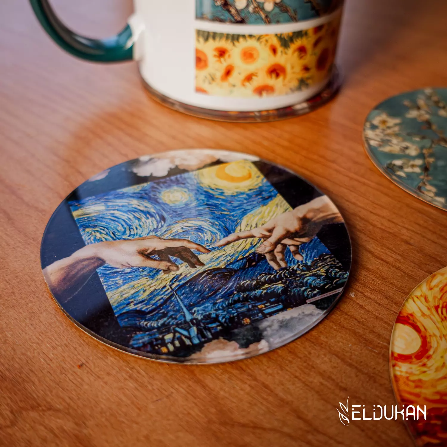 Van gogh blue coaster image