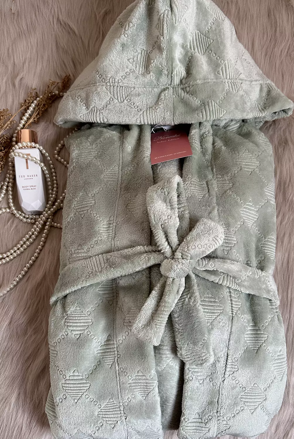 Mint Pastel Long Hoodie Robe image