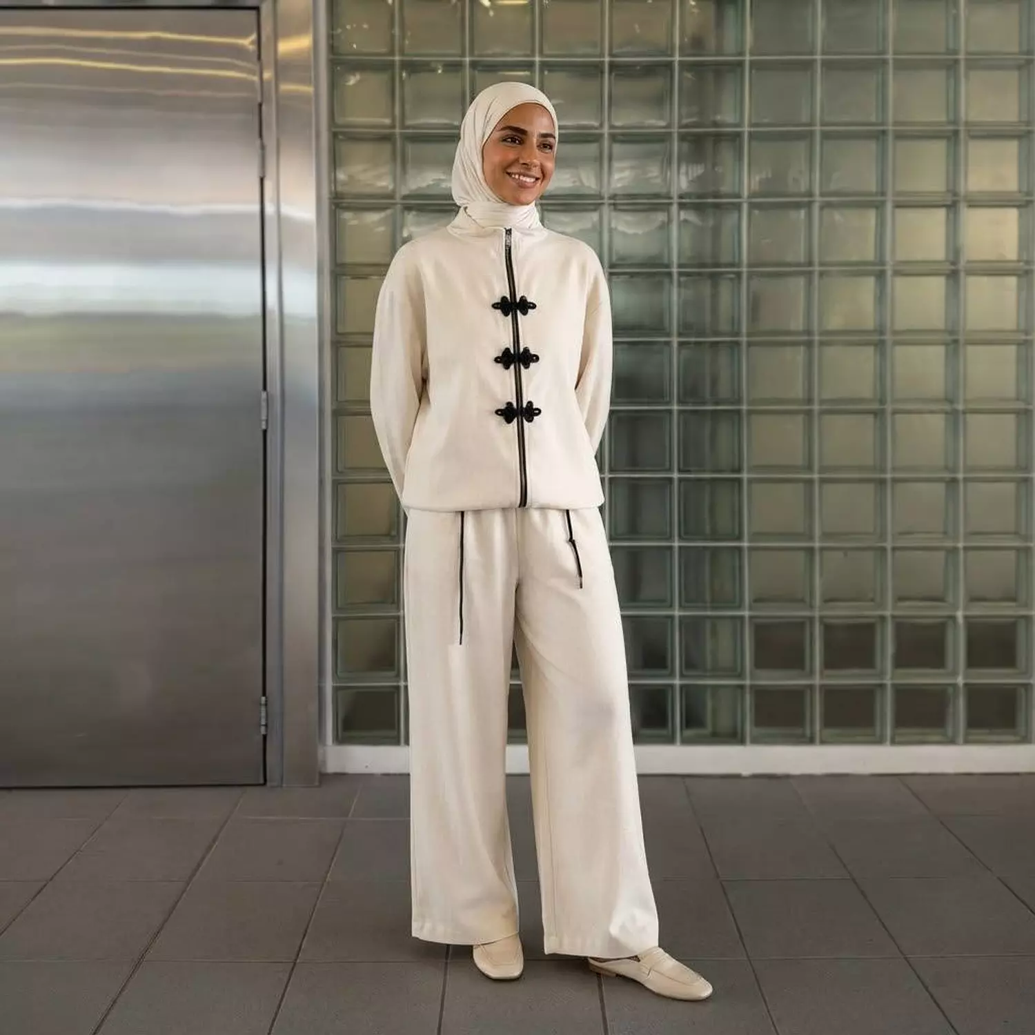 Frog-Button Shirt & Pants Linen Set image
