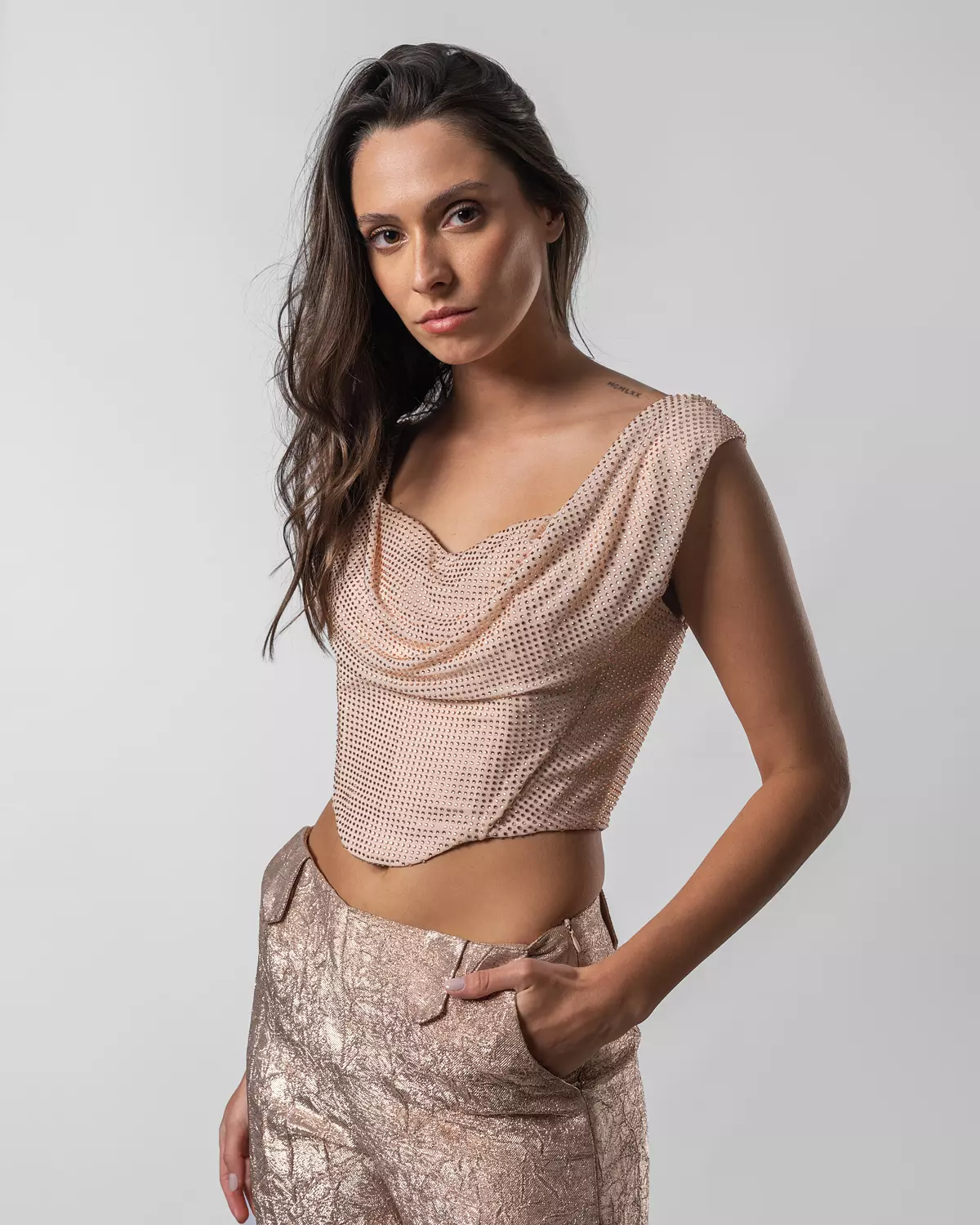 Powder Pink Strass Corset  image