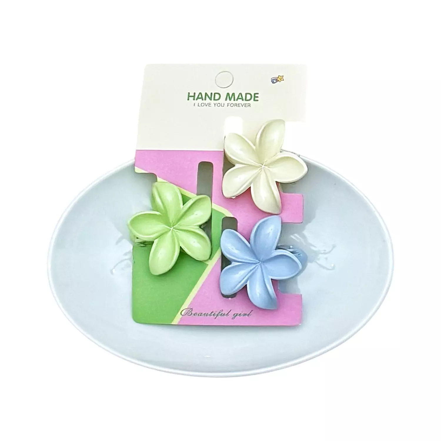3 Pc Small Plumeria Claw Clips Set I image