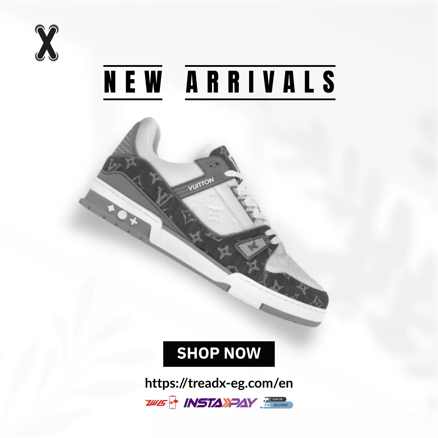 Louis Vuitton Trainer Monogram Denim Grey White image