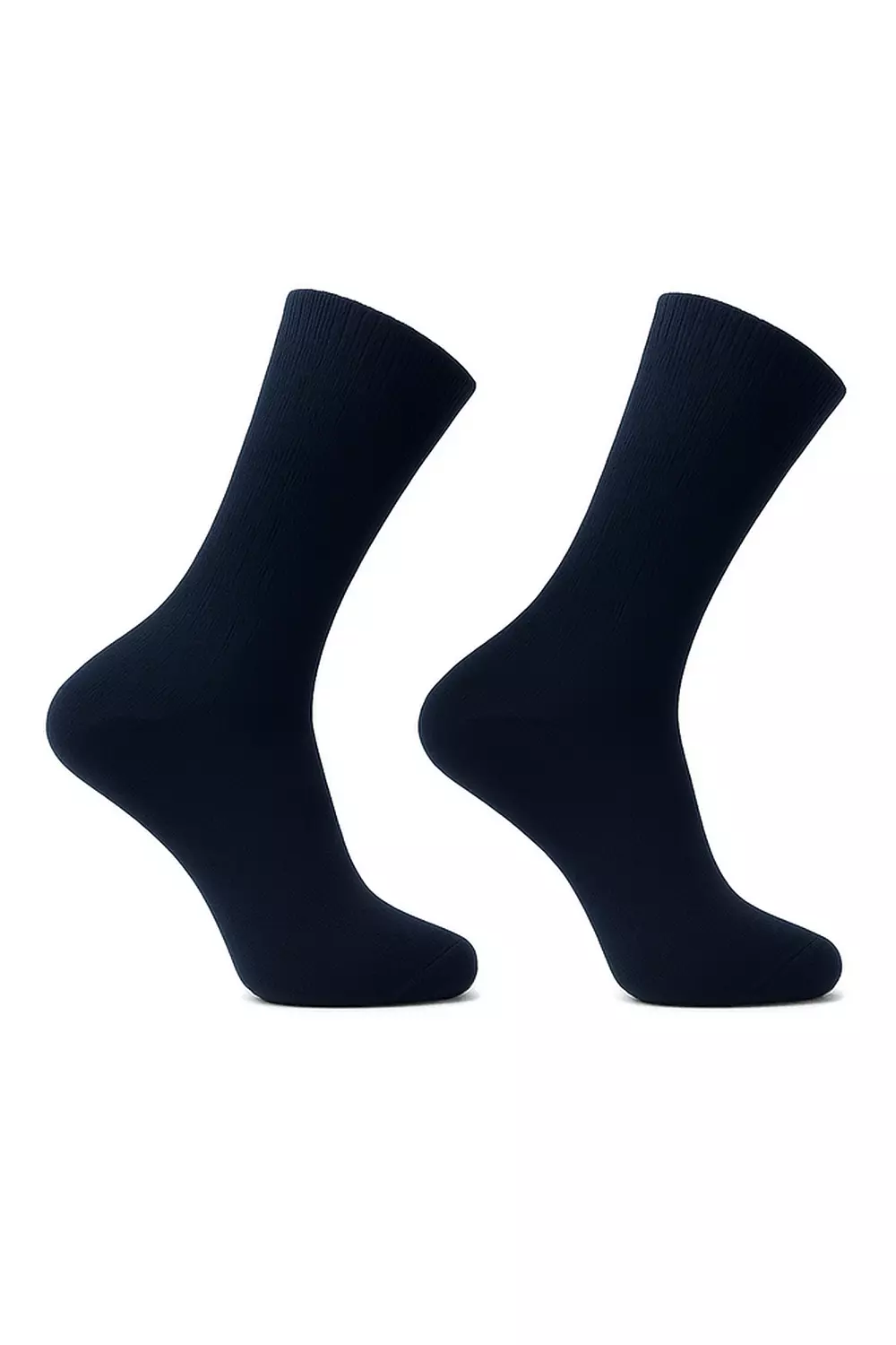 Shorto Men's Classic Plain Cotton Sock Set Consisting Of 3 Long Socks - 2424 - Dark Blue image