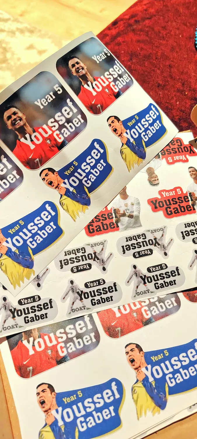 Cristiano Ronaldo School Labels Stickies 2