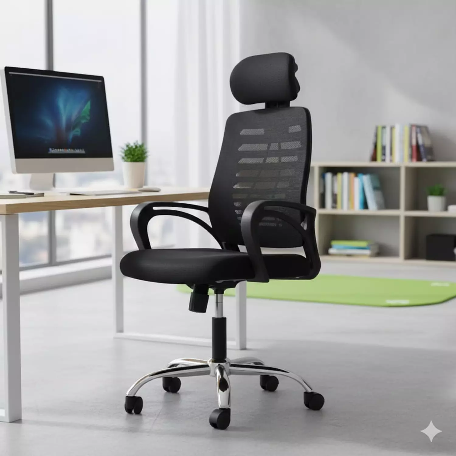 fox كرسي شبك بهيد ريست اسود فوكس image