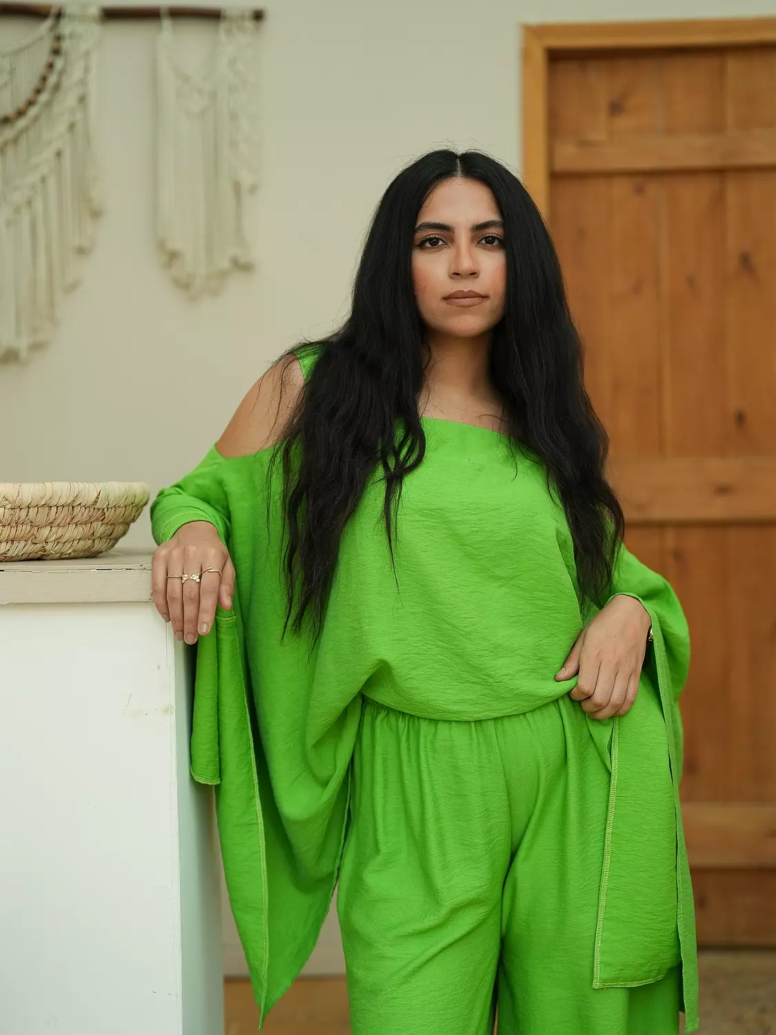 LEAFY GREEN WOMAN CUT SET 3