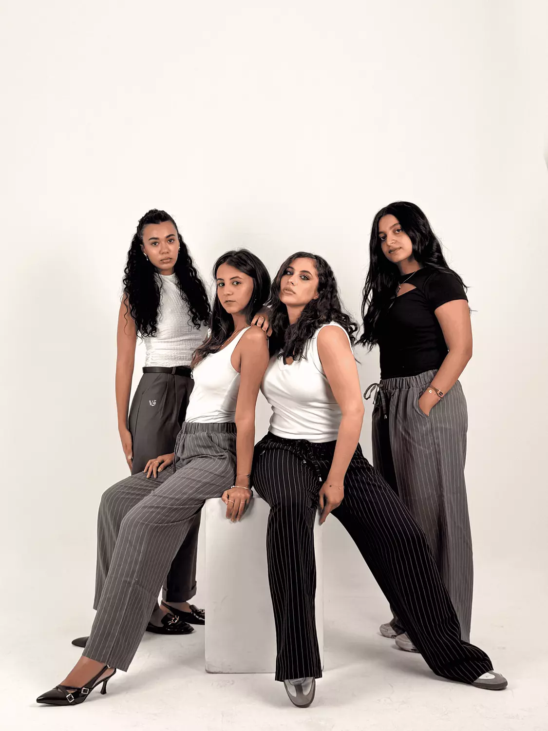 Wide Leg Stripped Pants - Women image