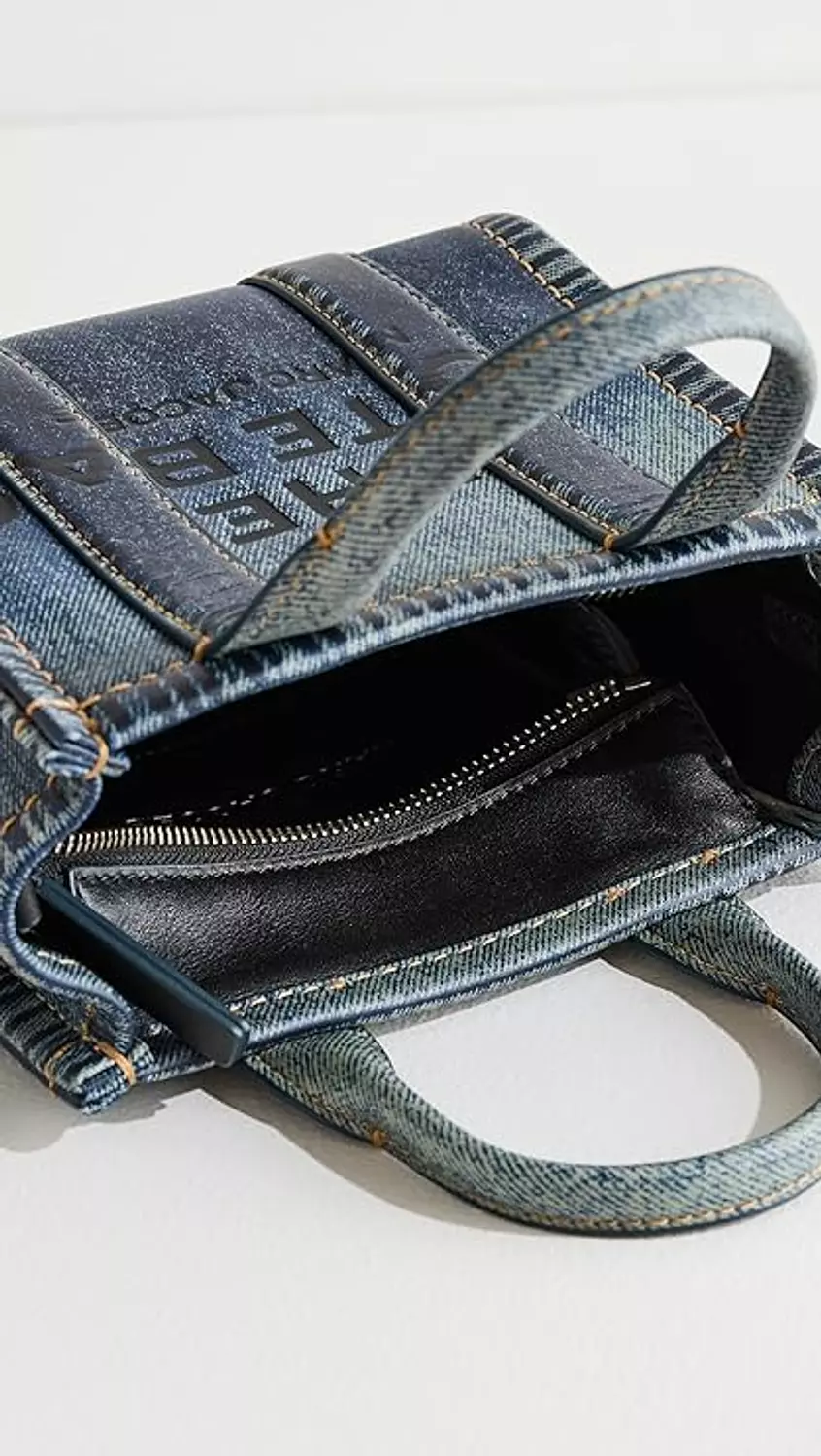 Marc Jacobs Women's The Denim Printed Leather Crossbody Tote Bag 4