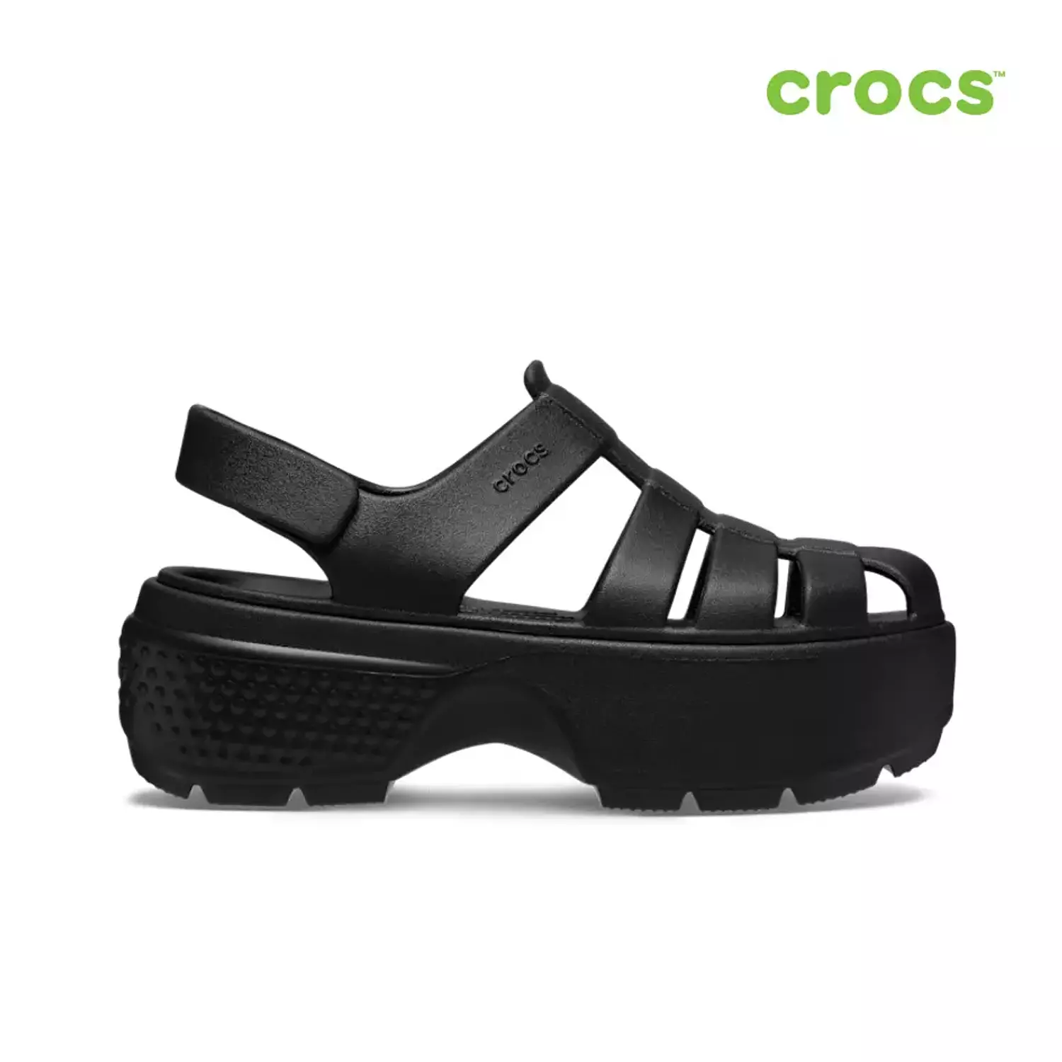 CROCS STOMP FISHERMAN SANDAL BLACK 2