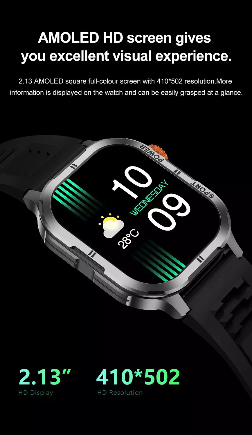 HainoTeko TOP-7 Real AMOLED AOD 3 Straps Orange/Black/Silver 7