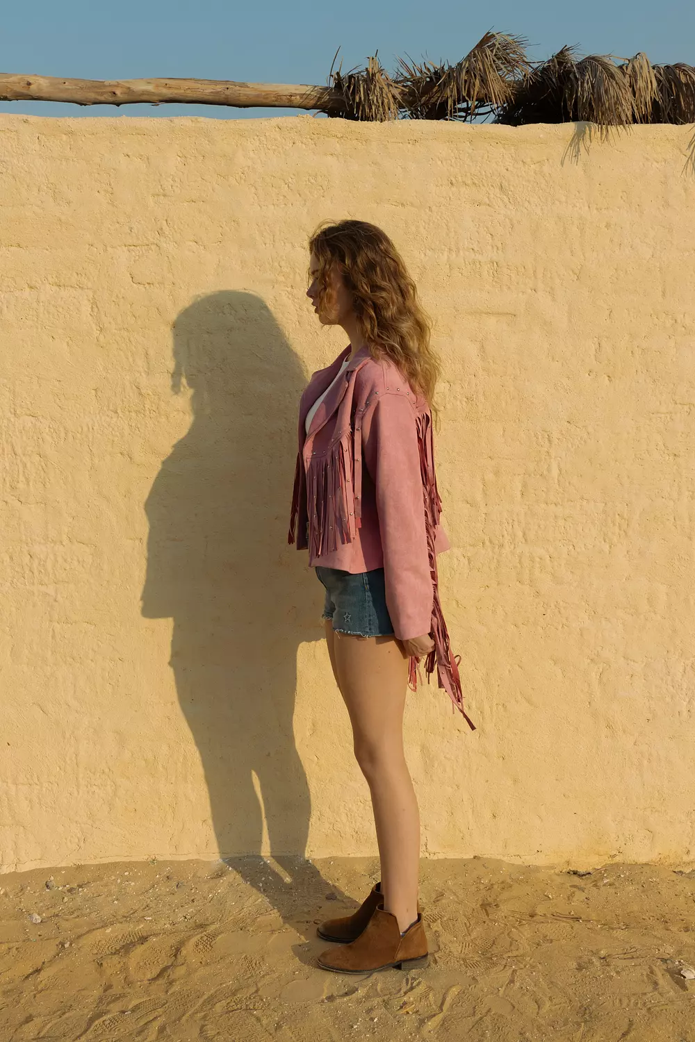 Fringe Suede Jacket - Pink 2