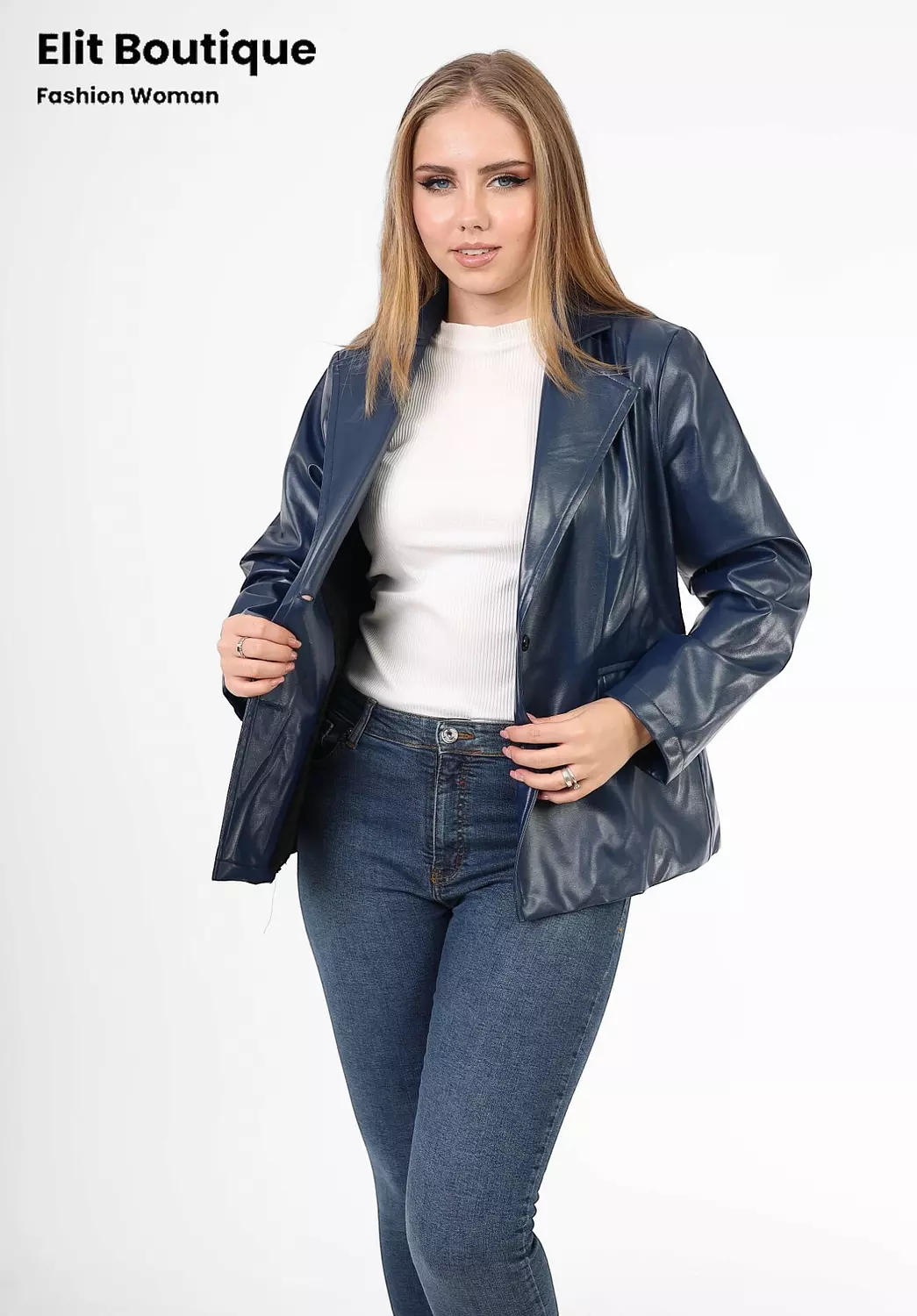 Unique short leather jacket  image