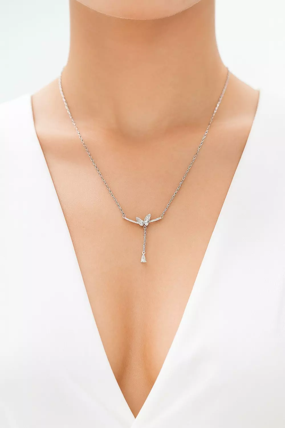 Silver Necklace Butterfly image