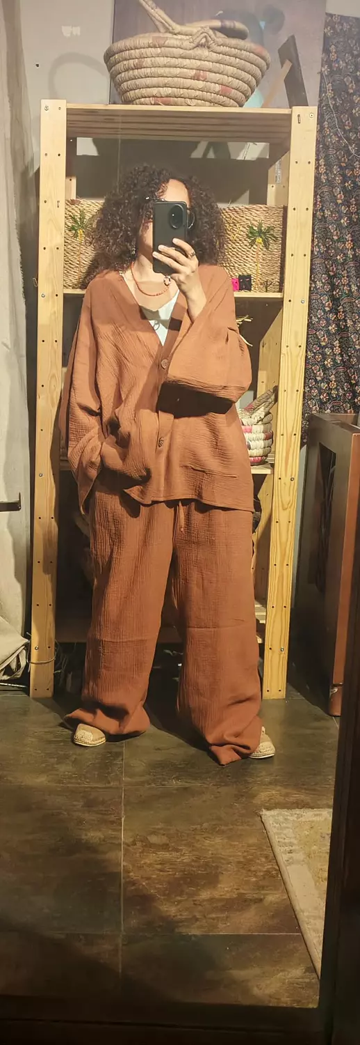 Boho Rust brown oversized suit 5