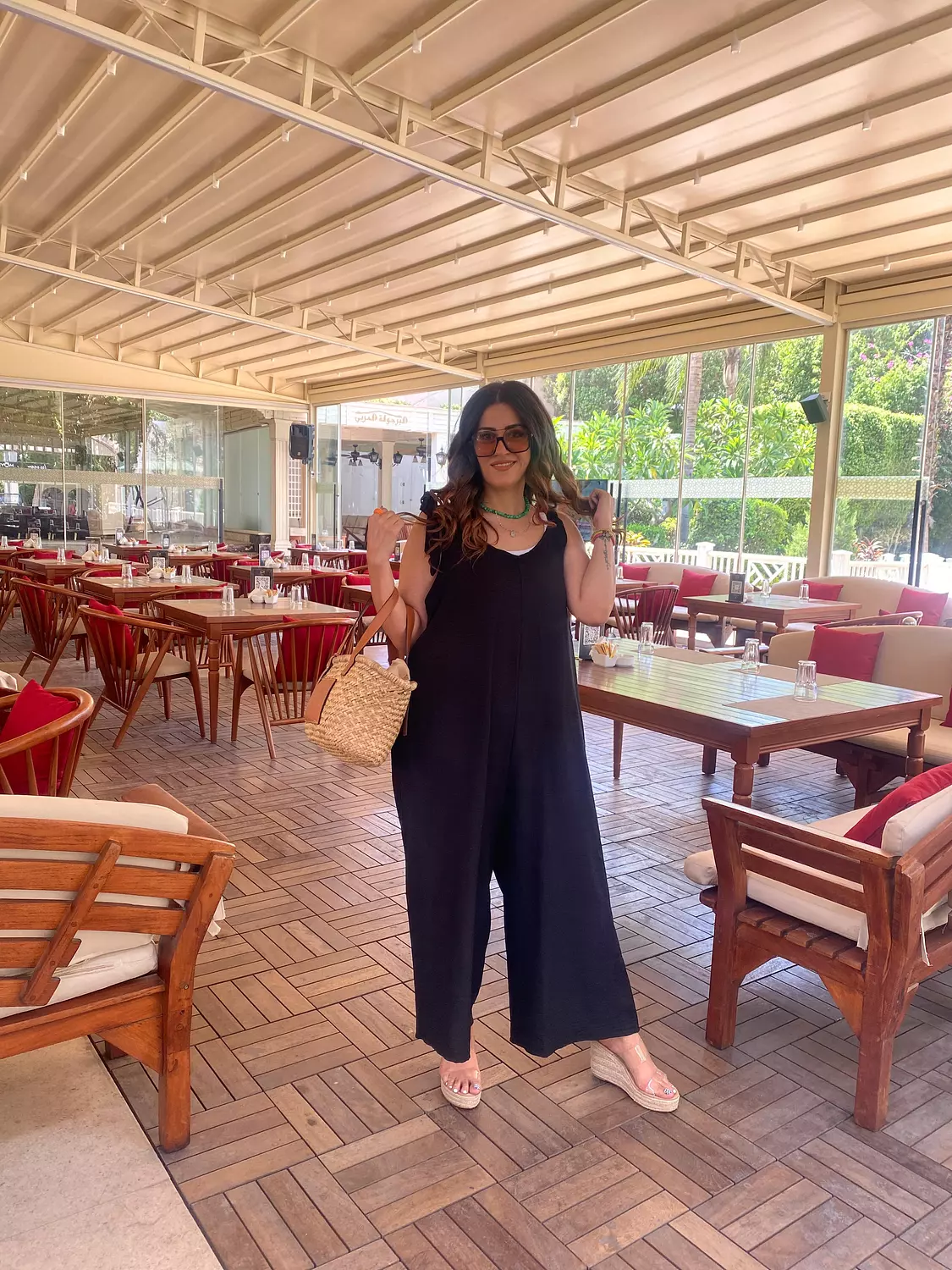 black over size linen jumpsuit 4