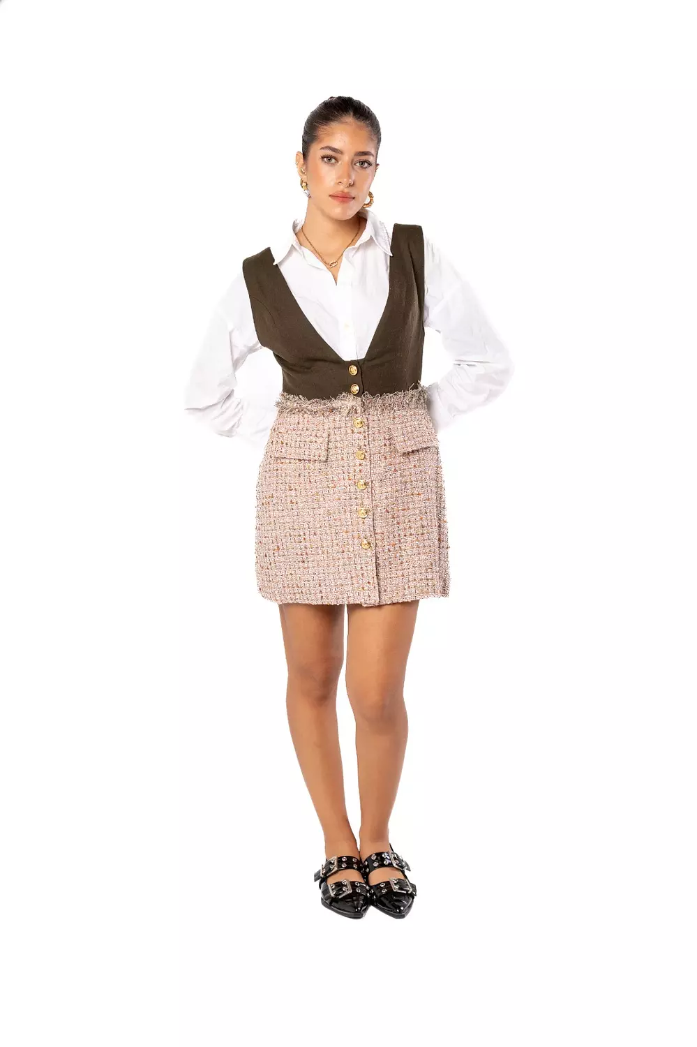 Ember Short Dress w/ Front Buttons hover image