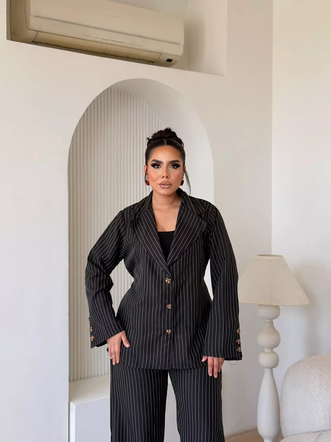 Axis Pinstripe Set In Black image