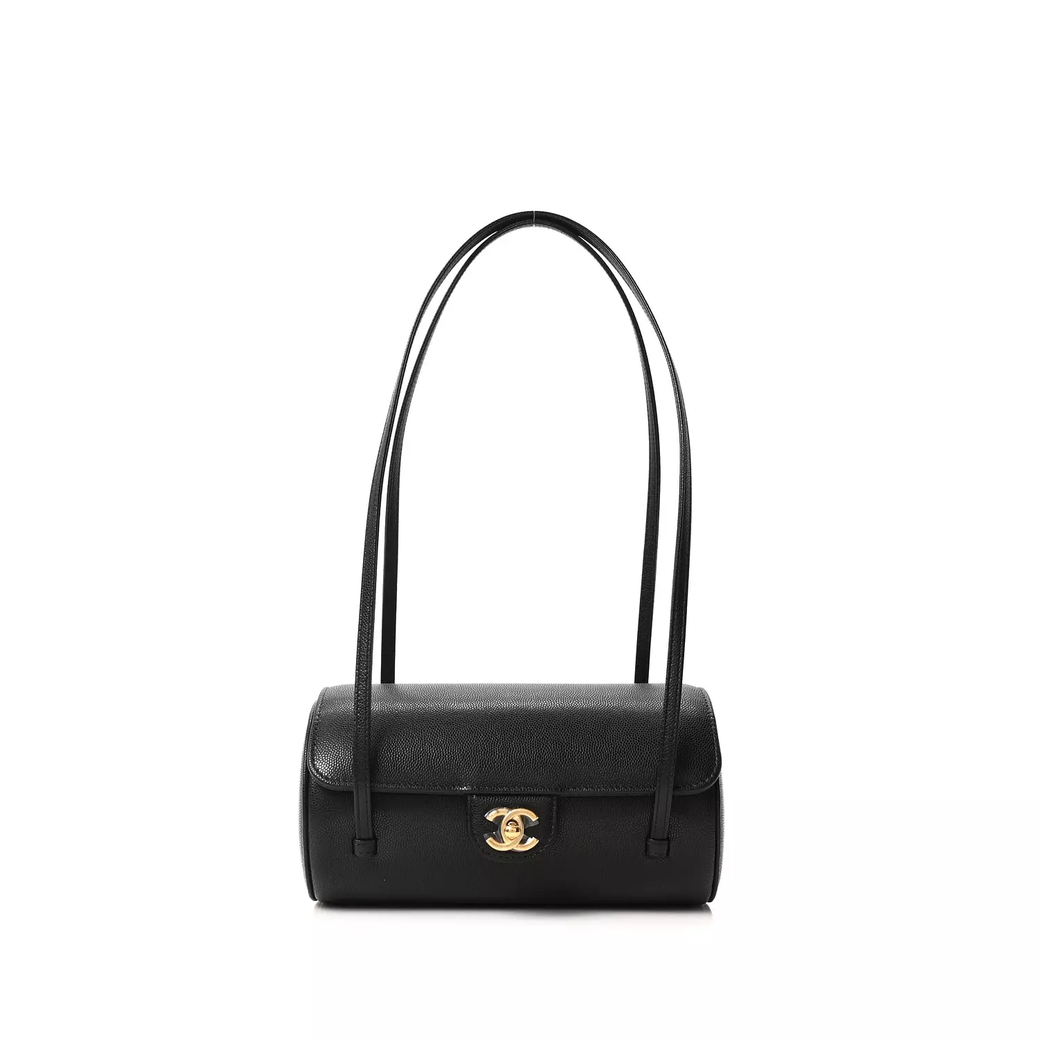  Chanel Shiny Caviar Preppy Coco Small Bowling Bag in Black.  image