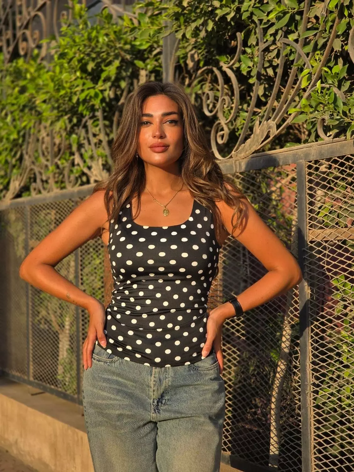 Black polka tops image