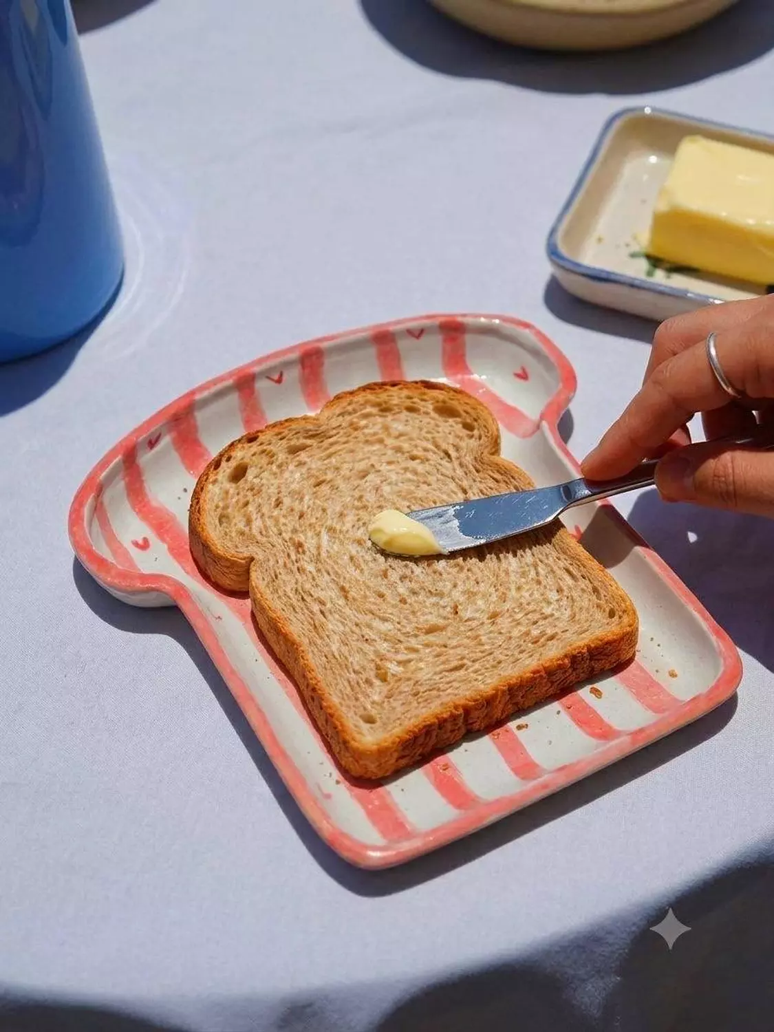 Pink Stripes Hearts toast 1
