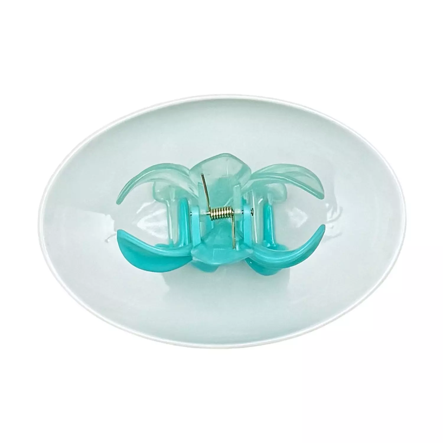 Turquoise Double Sided Hawaiian Flower Claw Clip 1