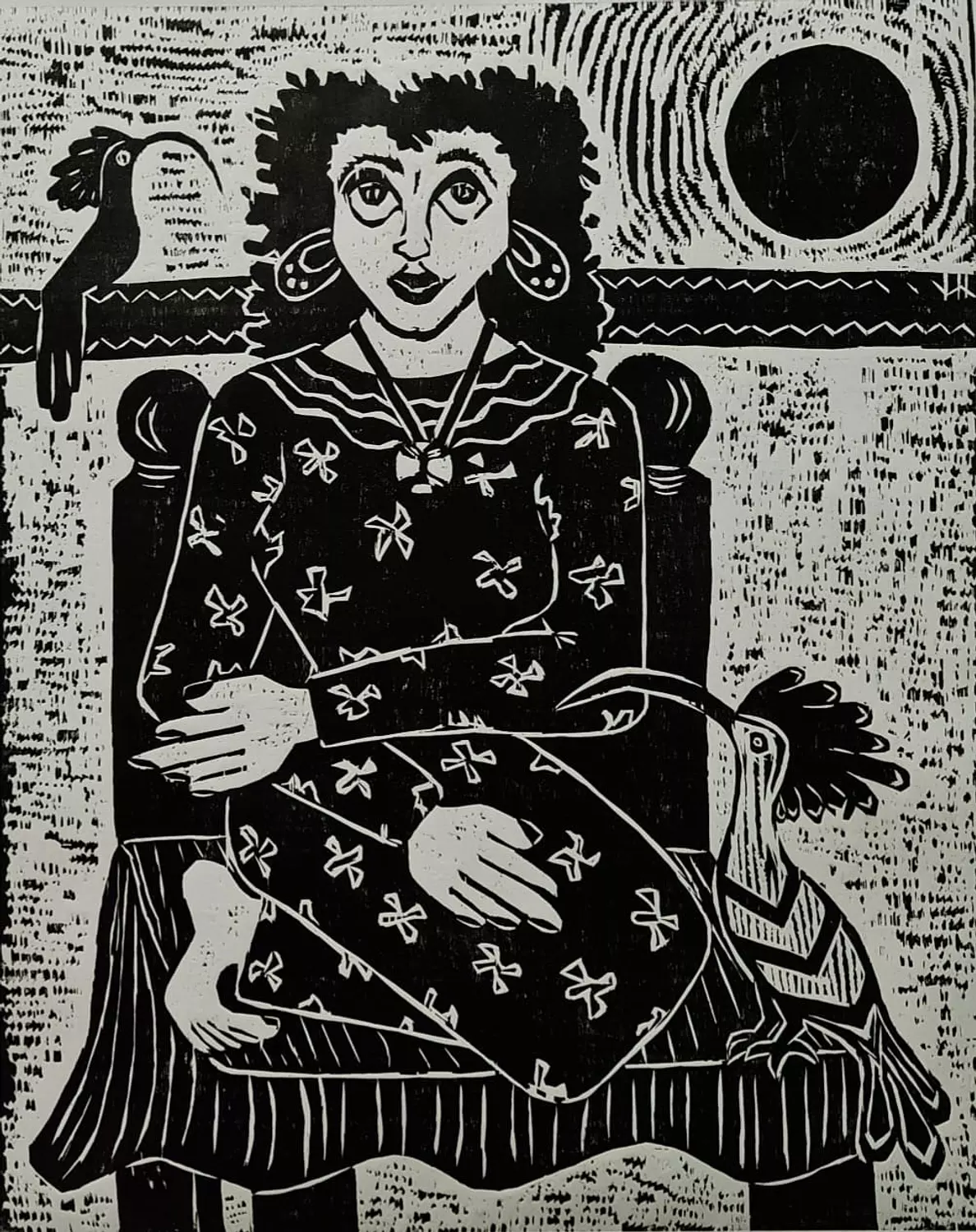 Shereen Gawad- wood cut \ 000232 /105* 75 CM image
