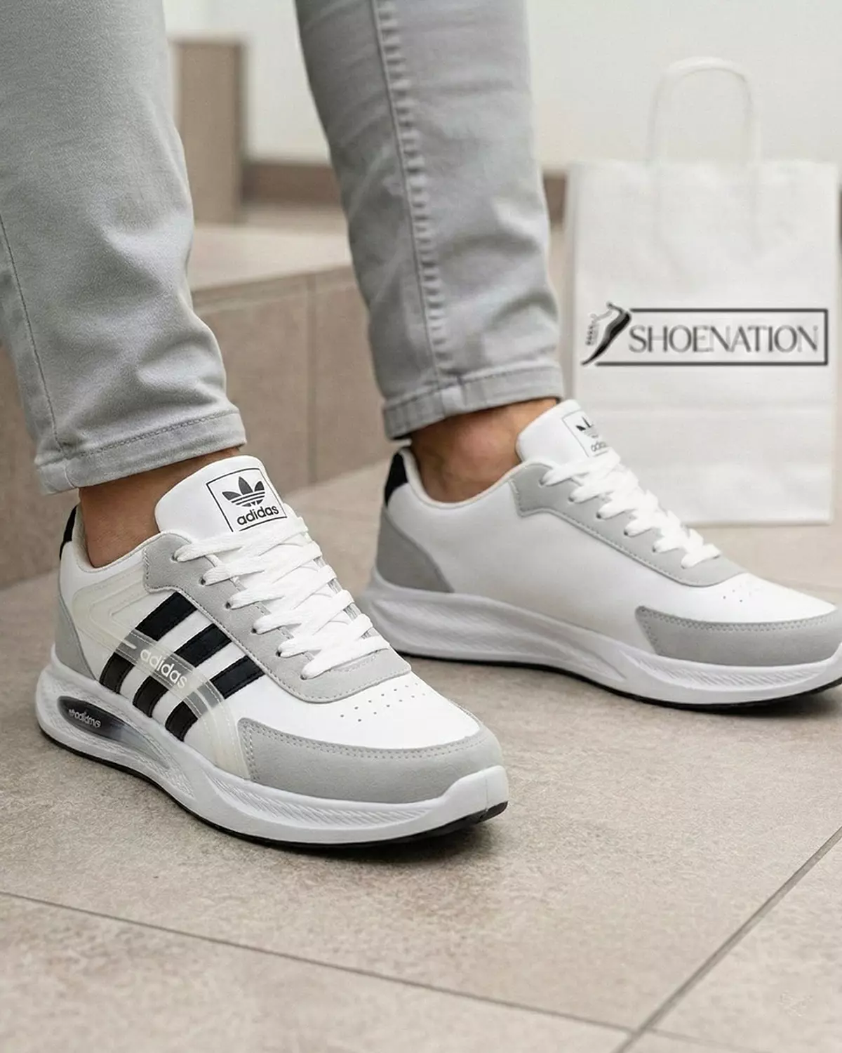 Big Size Men’s Adidas Shoes -Gray & White image