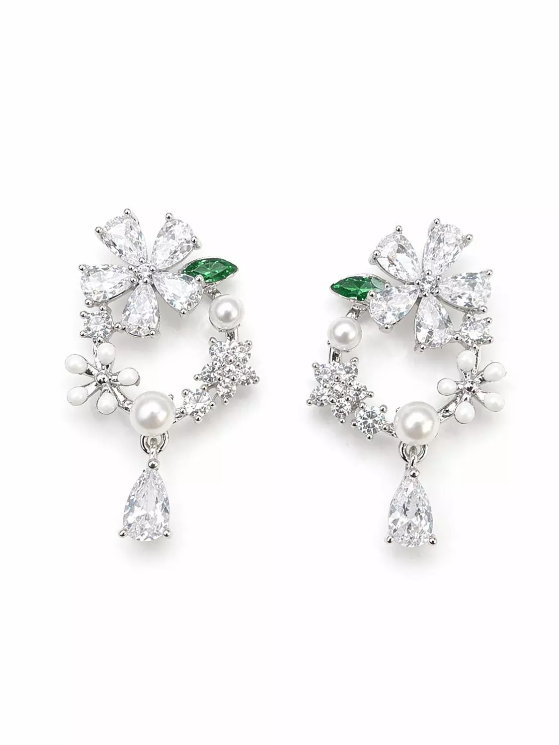 Silver Earrings Flower