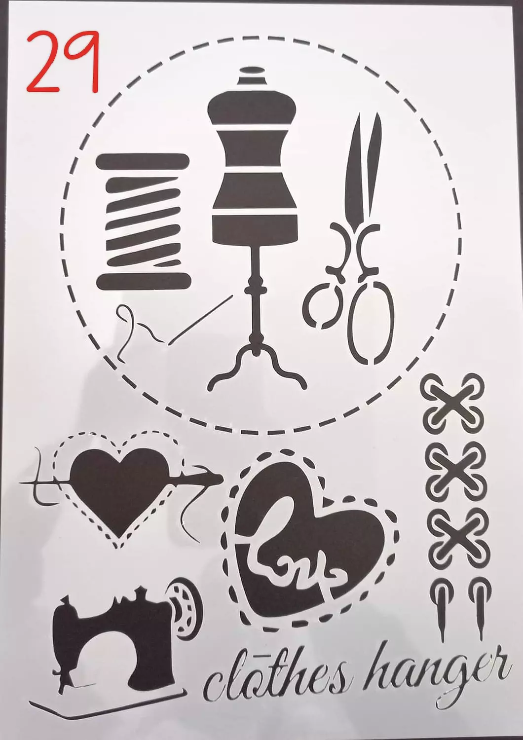 استنسل مفرغ (اشكال مختلفة) Stencils(Different forms) A4 6