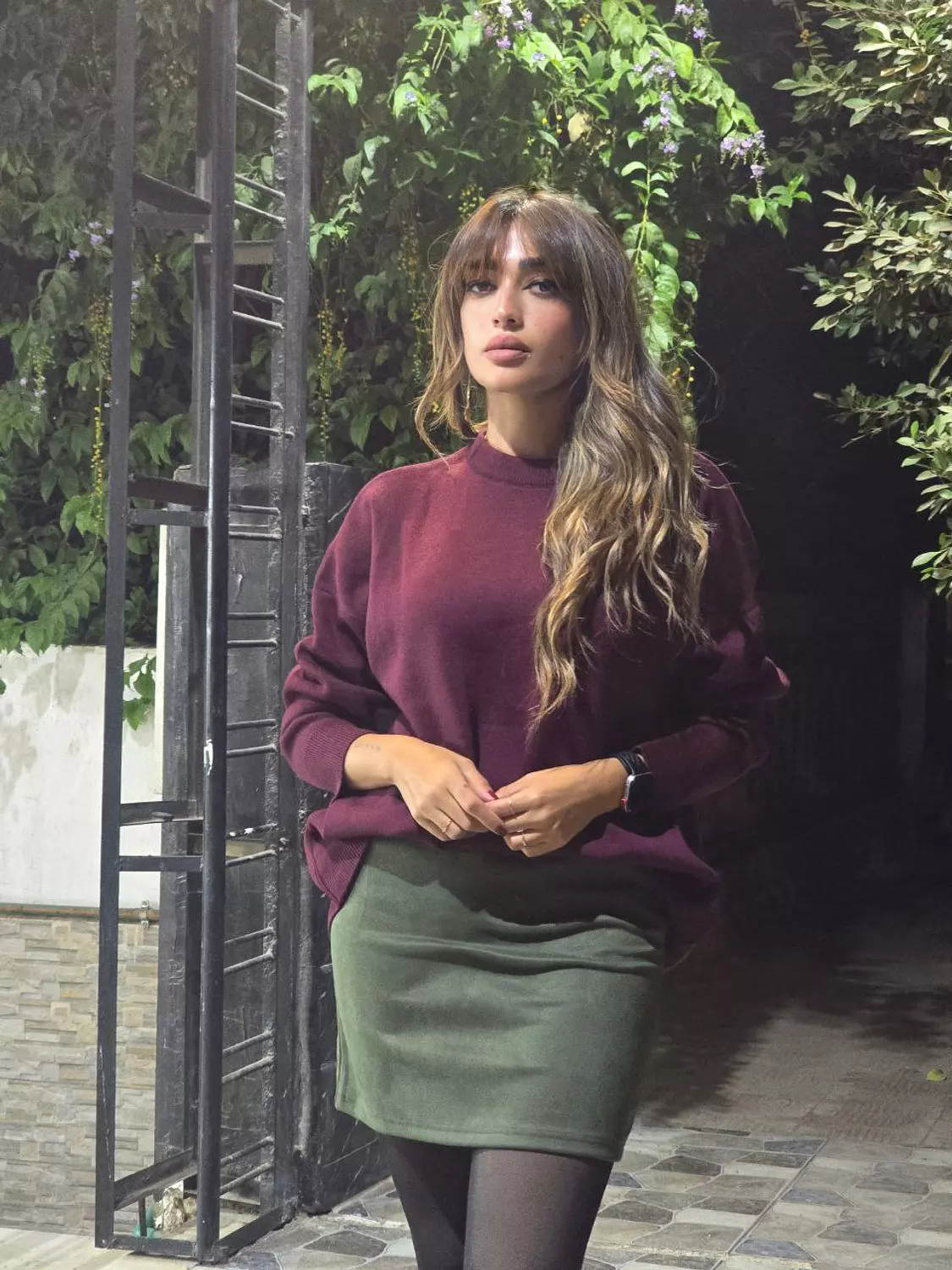 Burgundy basic wool pullover image