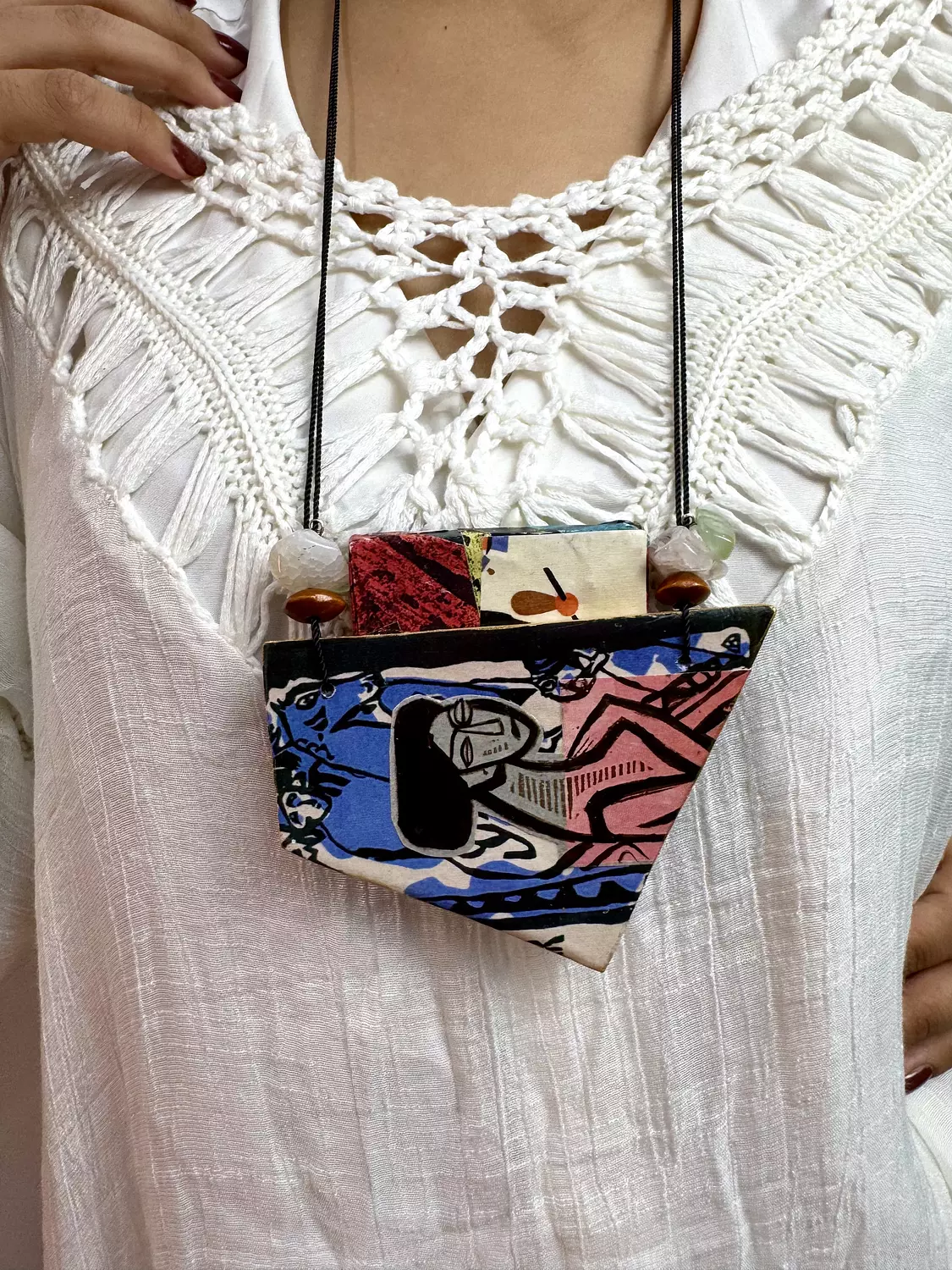 Mixed Media reversible necklace by R.A jewelry image