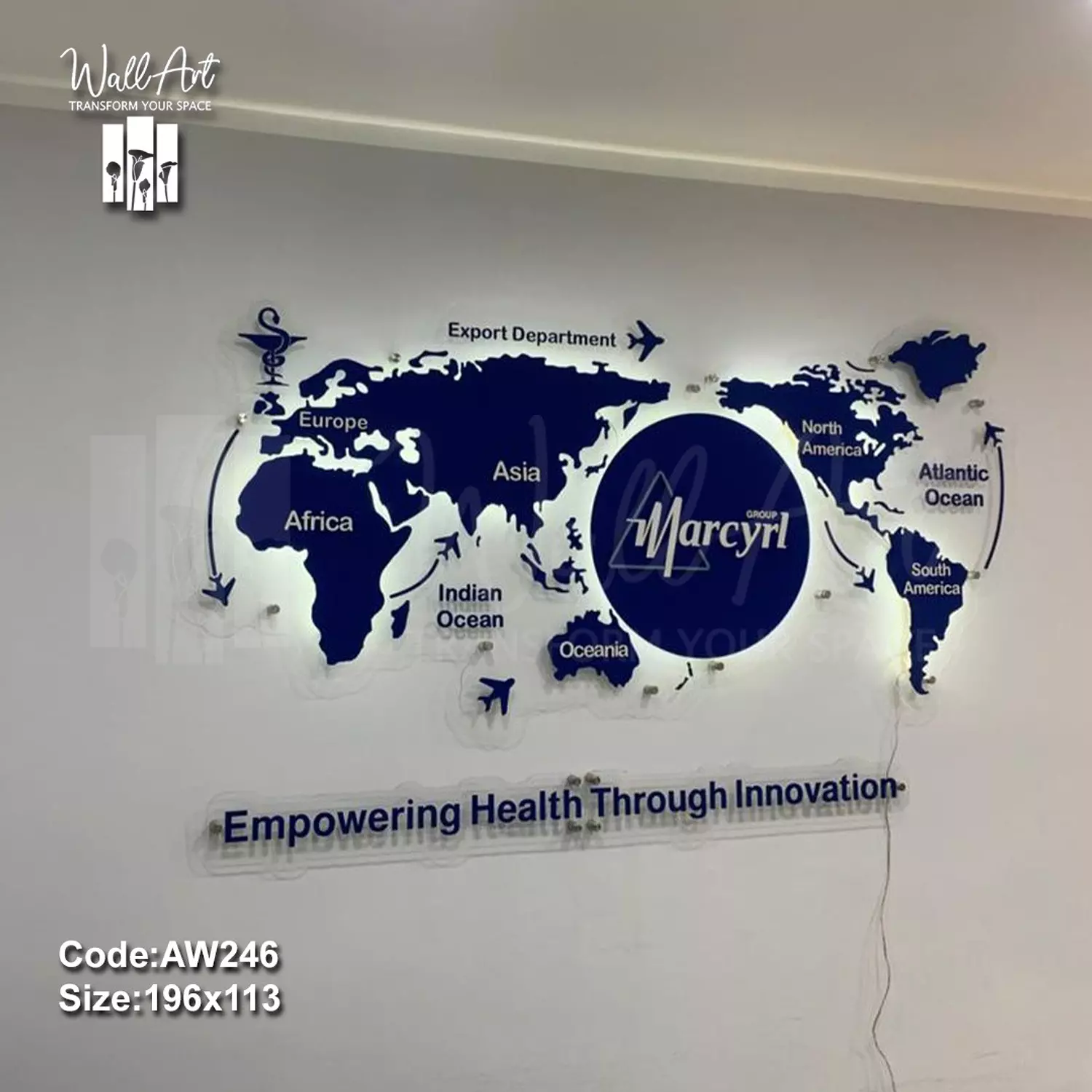 AW246-Lighted Acrylic World Map   4