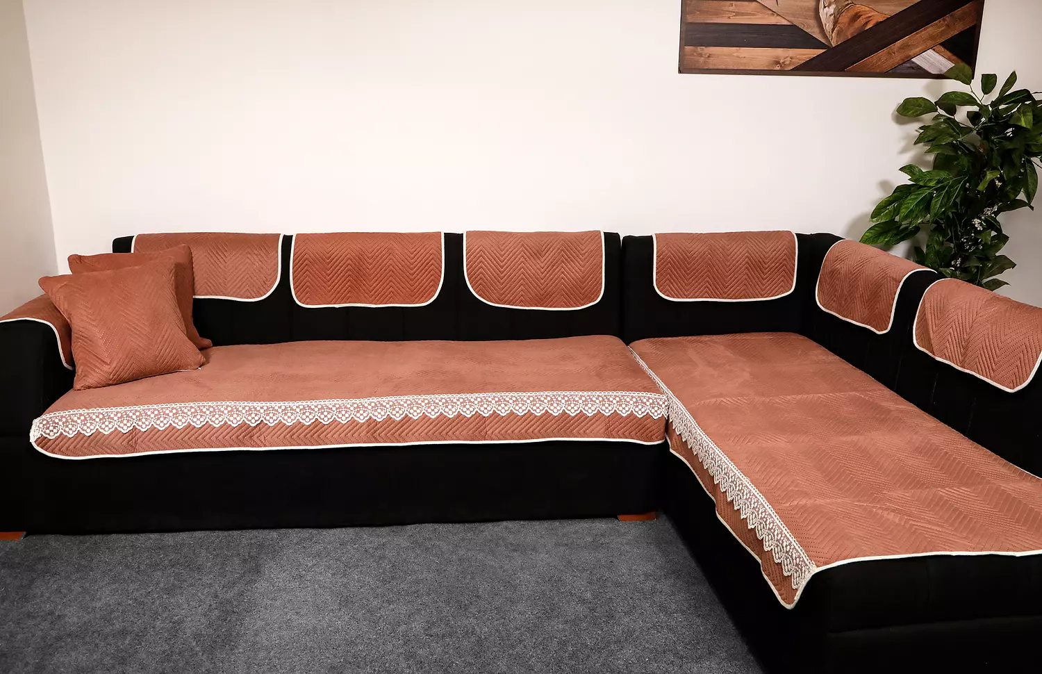 Set of 5 Sofa Slipcovers - Brick kashmir hover image