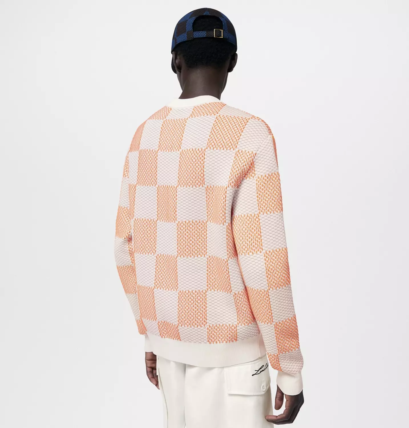 Damier Jacquard Cotton Pullover 4