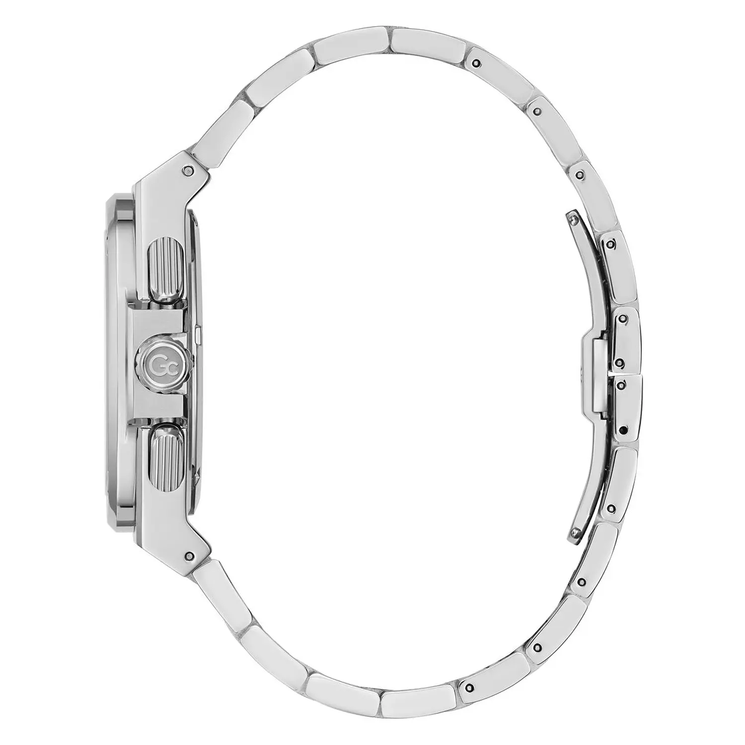 Gc Coussin Shape Chrono Metal Men Watch Silver Stainless Steel Bracelet 1