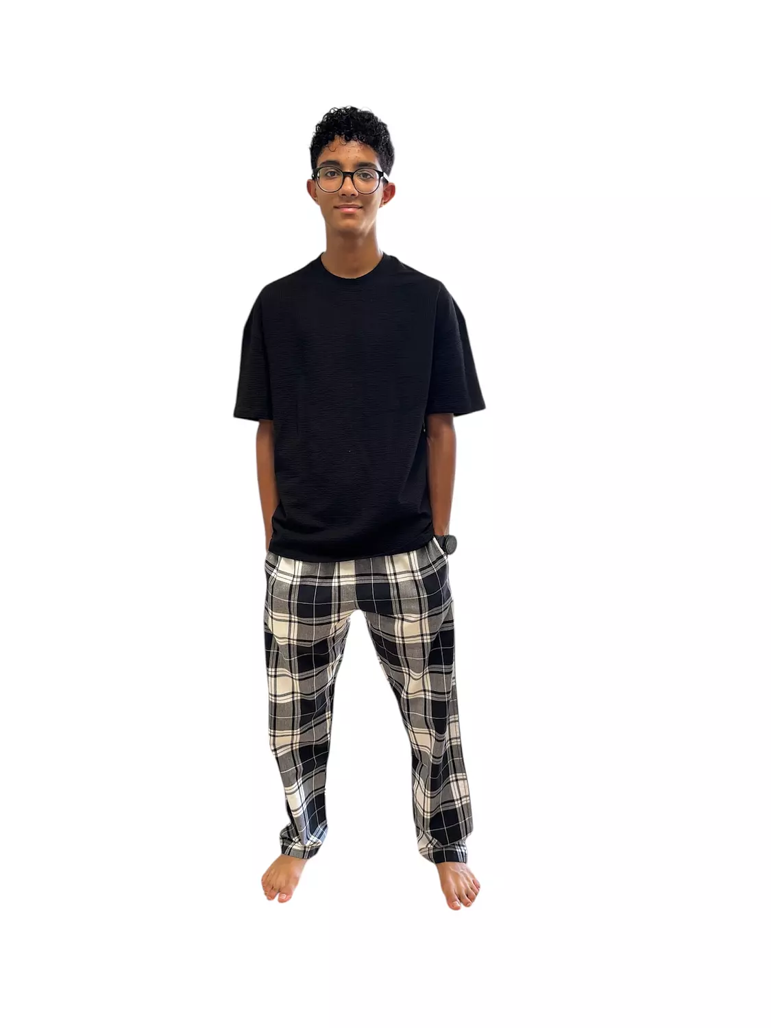Monochrome - Summer Pyjama Pants | River Nile Clothing image