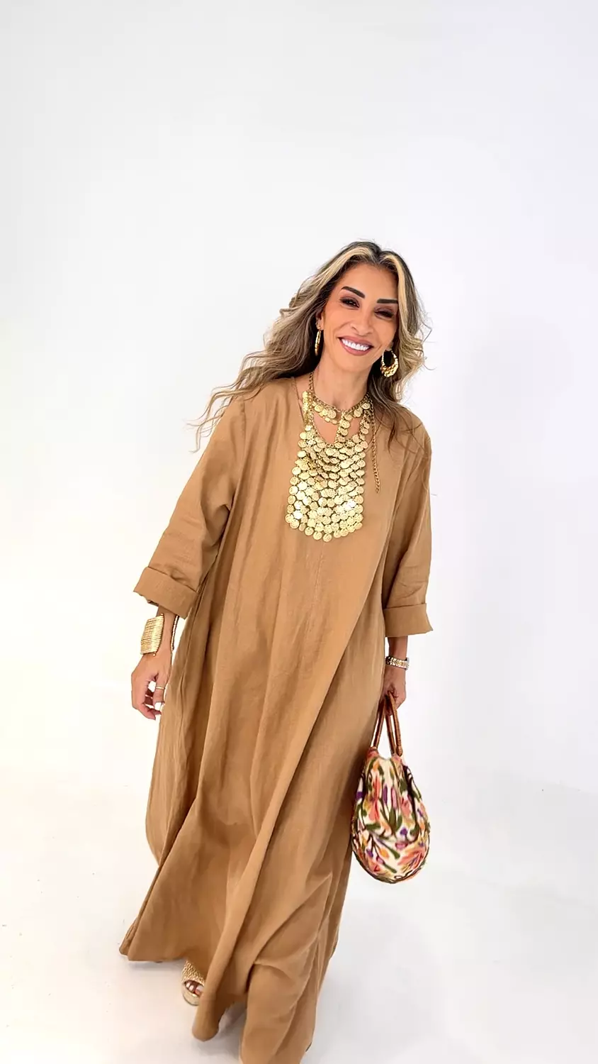 ''Over Size'' Pure Linen Dress  (3182) 13