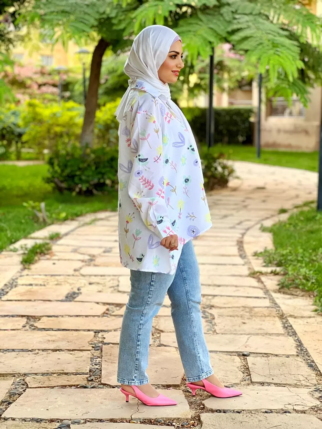 Printed Poplin Shirt - Bird 7