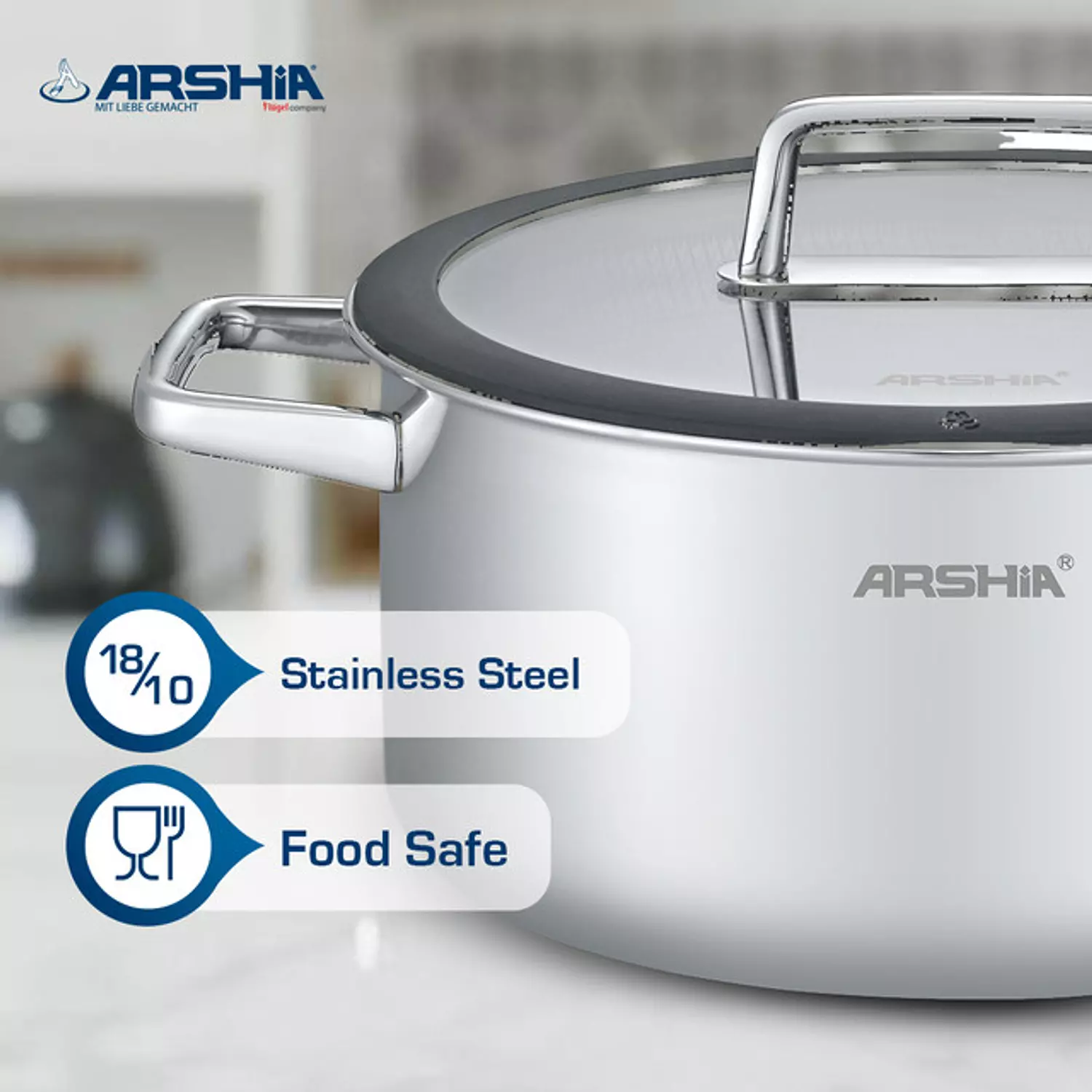 ARSHIA 9 piece stainless steel cookware set 3