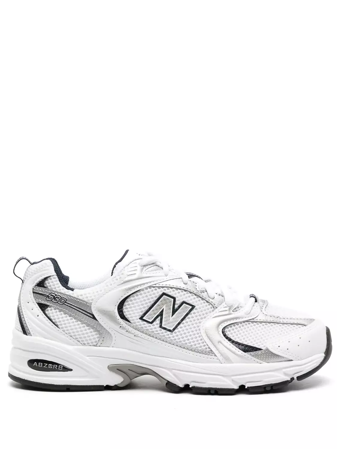 <p style="text-align: start"><span style="color: rgb(0, 0, 0)"><strong>New Balance 530 </strong></span></p><p style="text-align: start"><span style="color: rgb(0, 0, 0)"><strong>mesh panelled</strong></span></p>