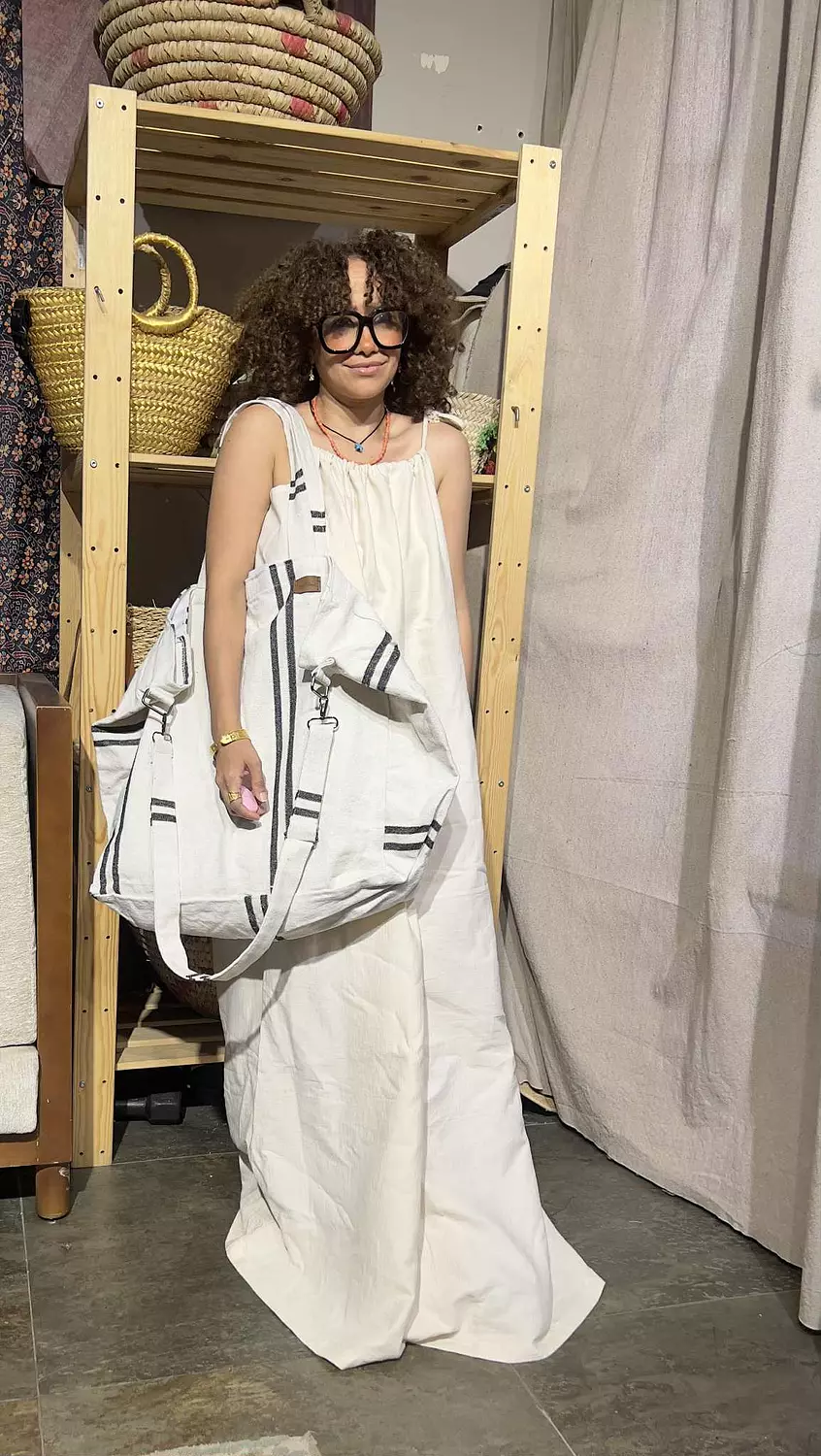 Boho maxi linen strap dress 4