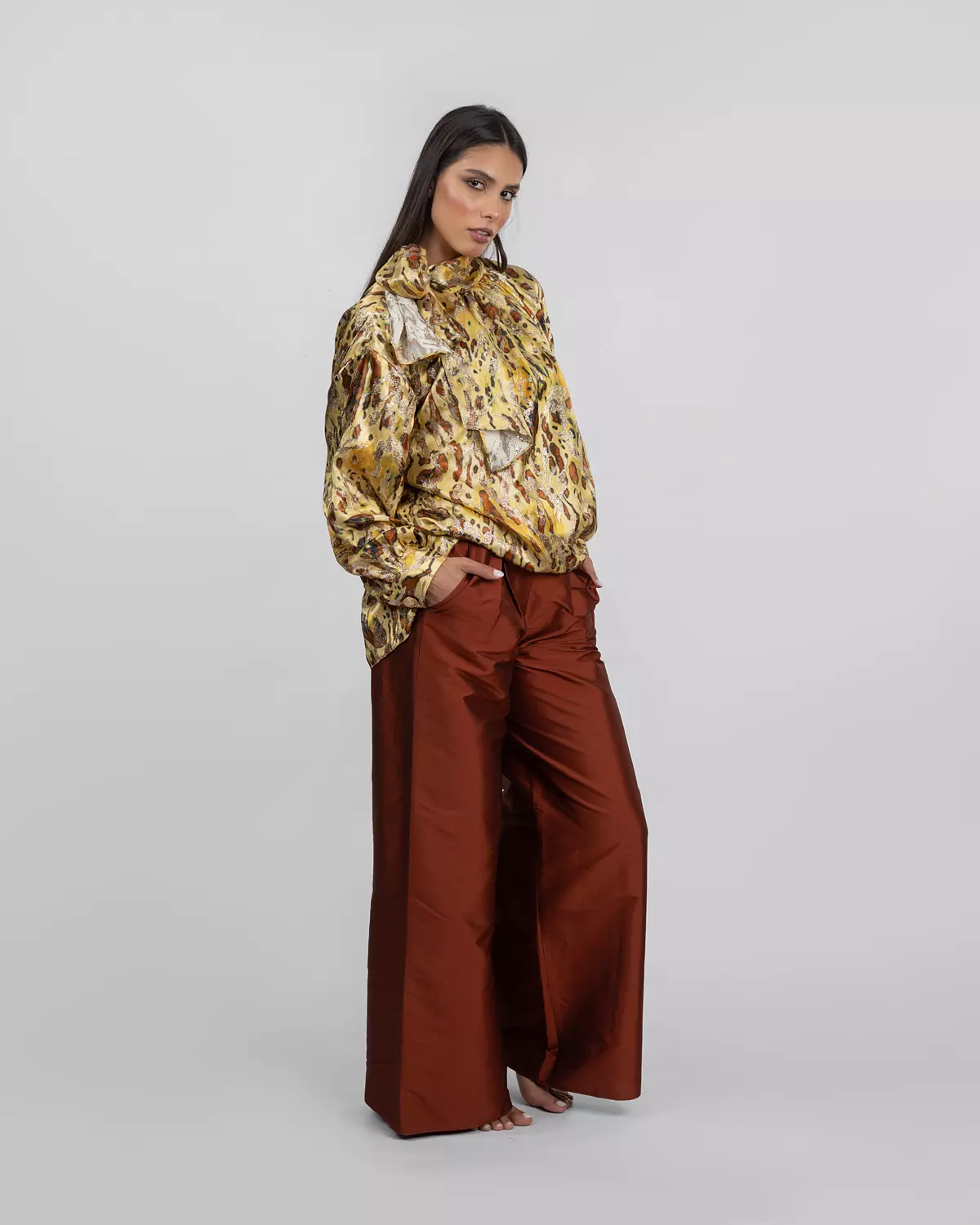 Animal-Print Oversized Blouse 8