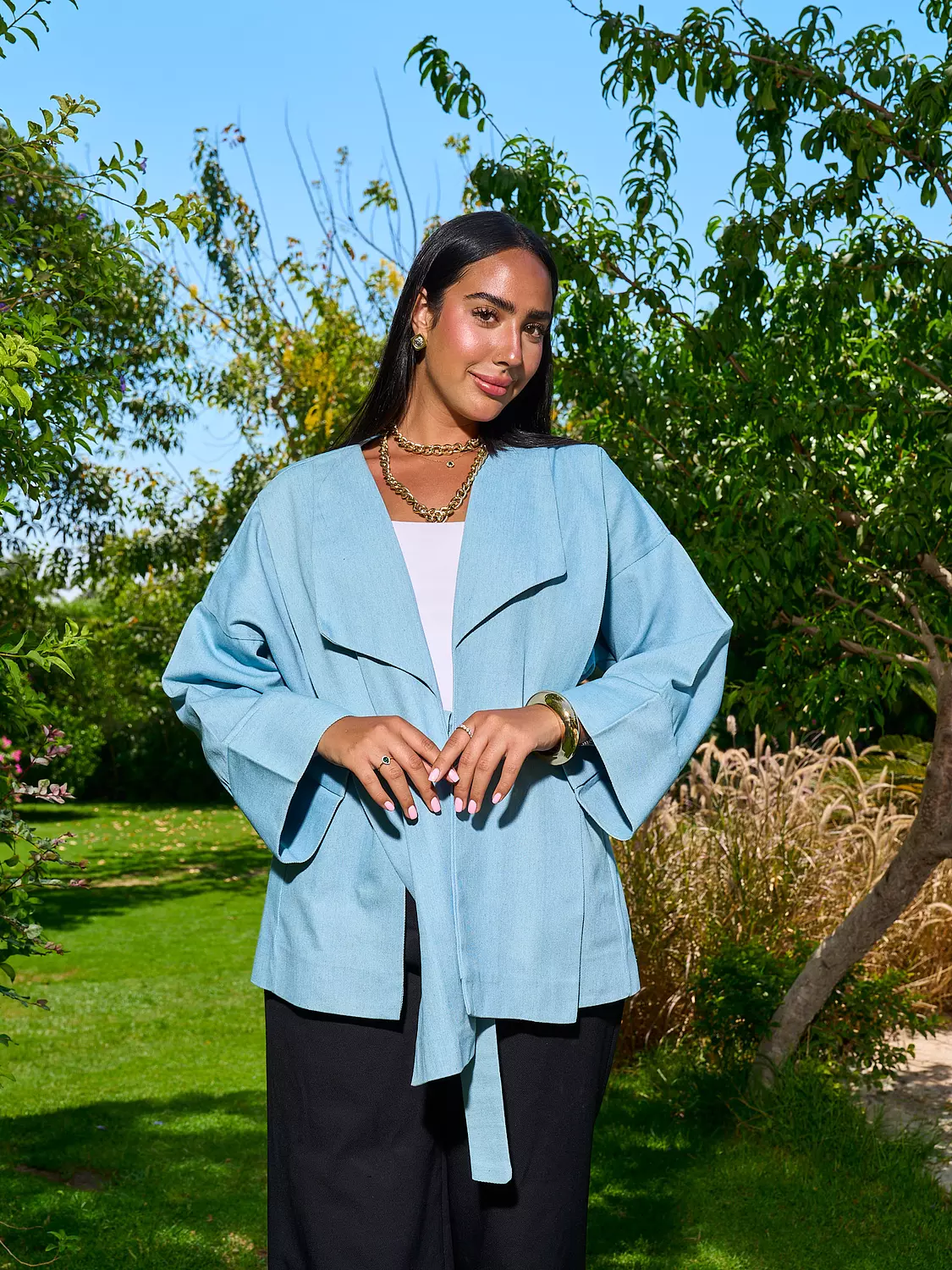 Worood Kimono Jacket _ Sky Blue 12