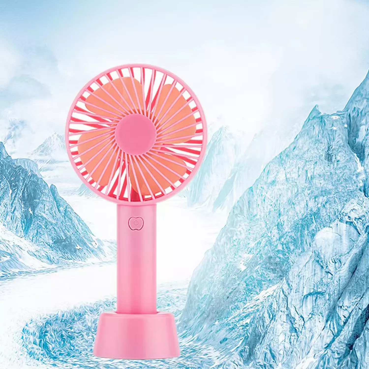 SS-2 Rechargeable Handheld Fan - 3 Speeds - pink 6