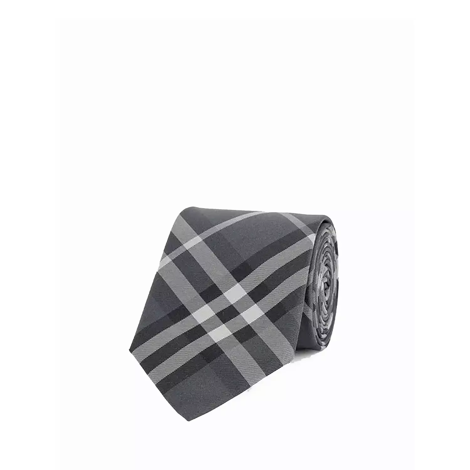 Burberry Manston charcoal check silk tie hover image
